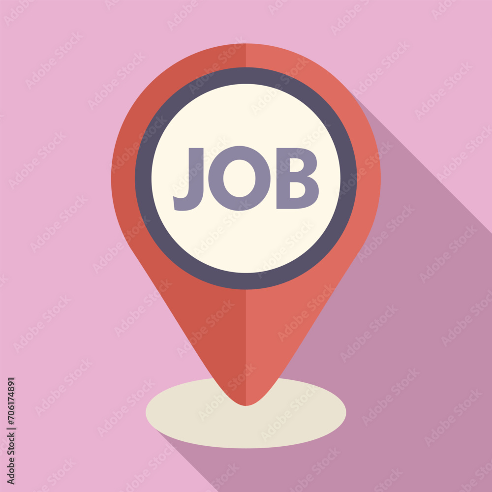 Job find location icon flat vector. Looking seek now. Candidate career Job find location icon flat vector. Looking seek now. Candidate career