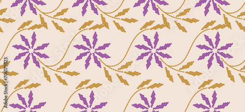 Embroidery24_0Embroidery floral purple, yellow. pattern on fabric, embellishing neckline, decorat the skirt, adorning sleeves with flower embroidery. The sweet, beautiful floral embroidery. Ethnic 012