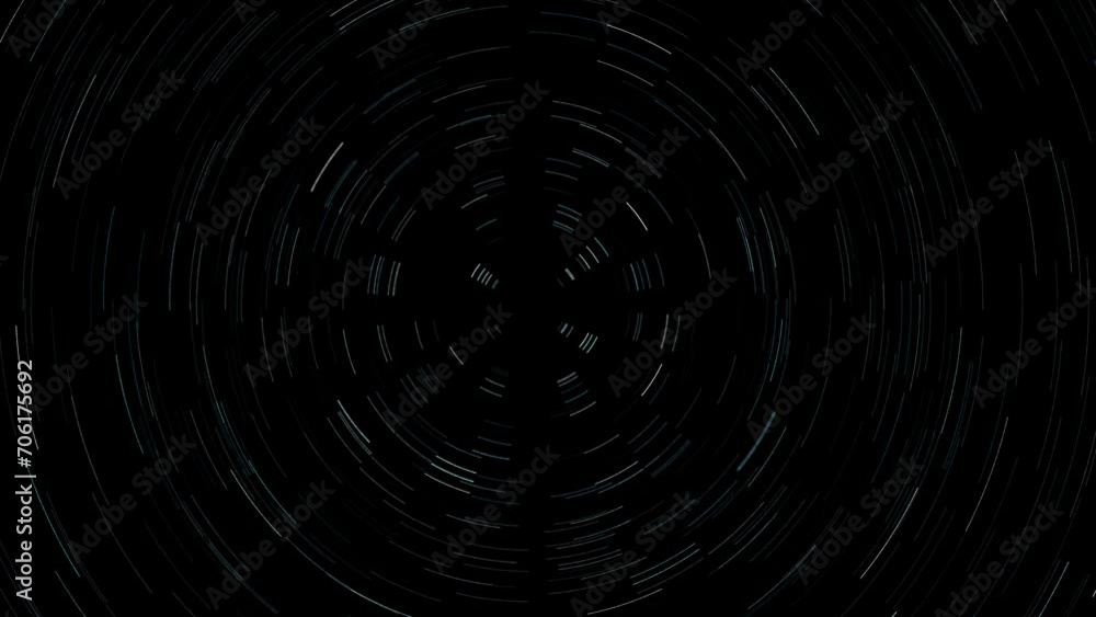 Futuristic circle lines tunnel motion travel loop on black background. Futuristic circle lines tunnel motion travel loop on black background.