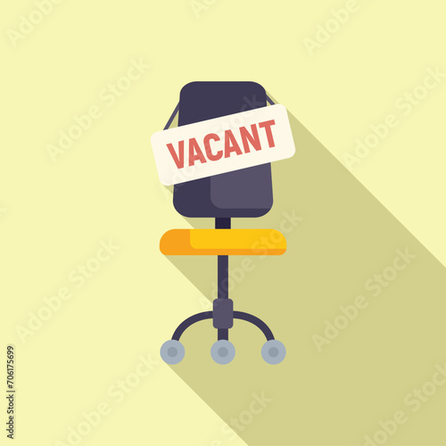 Vacant job chair icon flat vector. Career interview. Work employee company