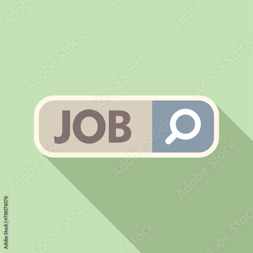 Job search online icon flat vector. Folder career. Now research glass