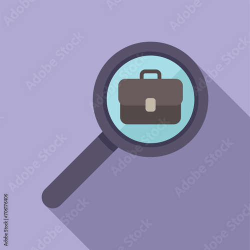 Search hunting boss icon flat vector. Discovery work. Career candidate