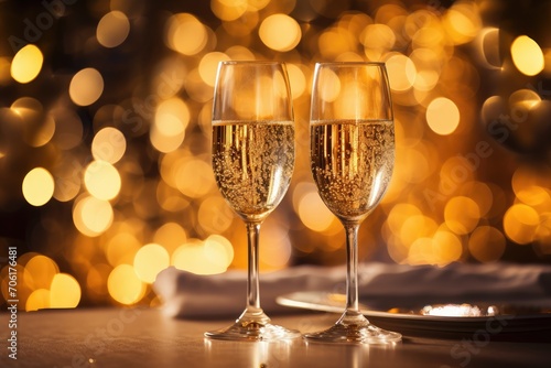 Sparkling Wine Delight: Incorporate wine glasses, creating a celebratory mood. 