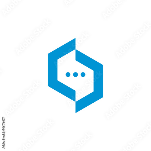 chat buble text talk logo design vector