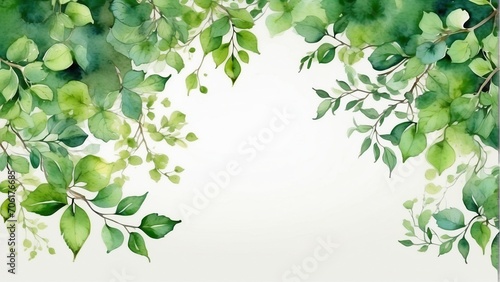 green leaves background, open space photo