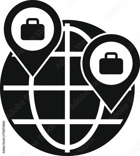 Global seeking job icon simple vector. Career candidate. Search work folder