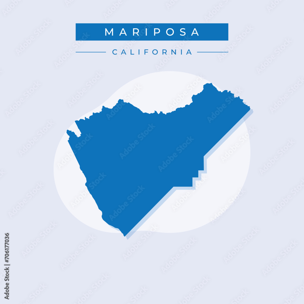 Vector illustration vector of Mariposa map California