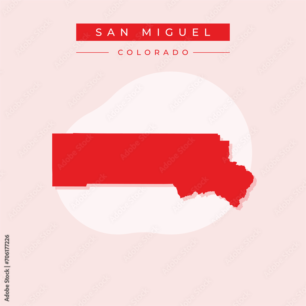 Fototapeta premium Vector illustration vector of San Miguel map Colorado