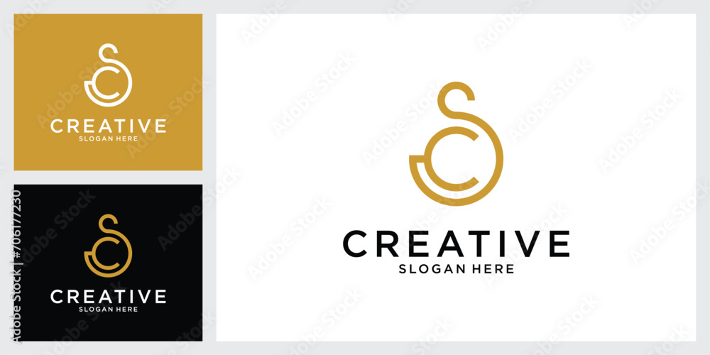 CS or SC initial letter logo design vector CS or SC initial letter logo design vector