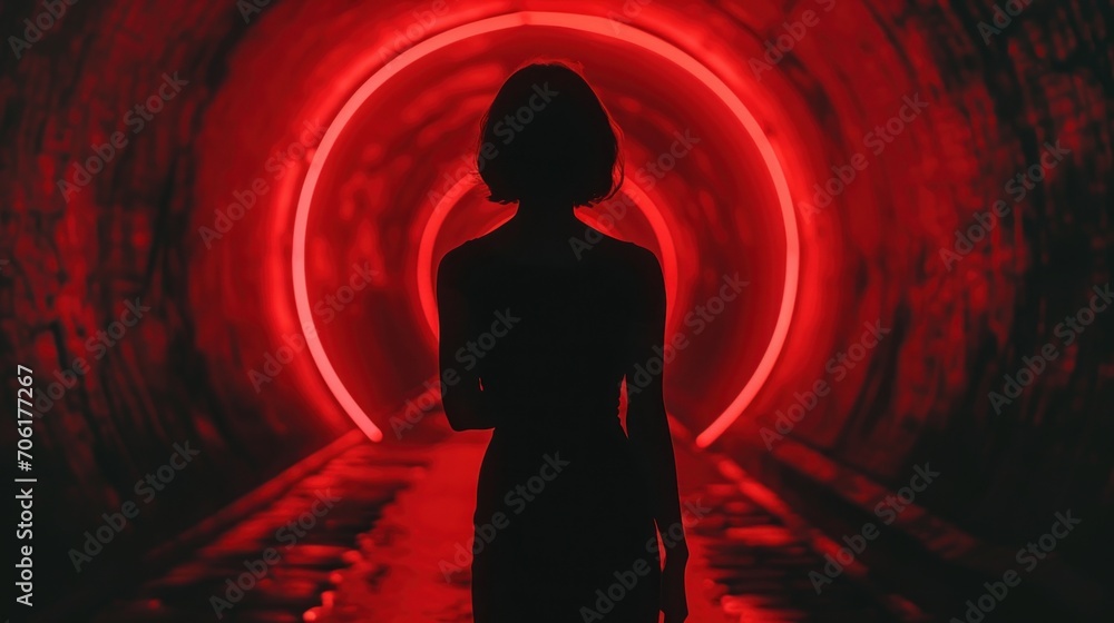 A Woman in a Emotional, Mood and Dark Raw Though Grunge Style Background - Girl in a The End Fashion Wallpaper created with Generative AI Technology
