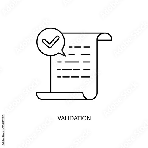 validation concept line icon. Simple element illustration. validation concept outline symbol design.