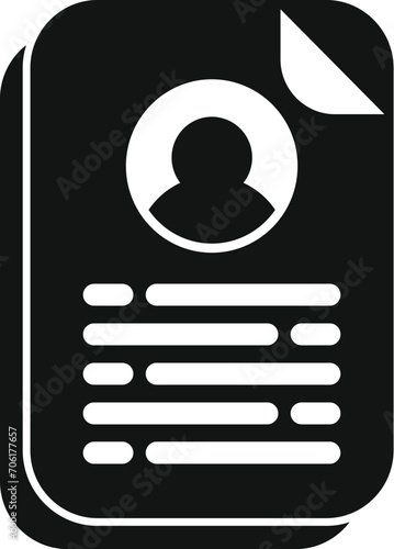 Candidate paper cv icon simple vector. Search job online. Discovery seek