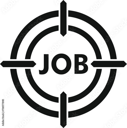 Job target online icon simple vector. Career glass. Discovery information new