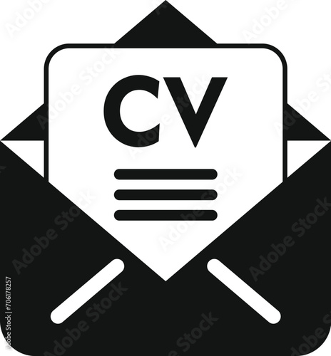 Cv mail receive icon simple vector. Career candidate. Experience work