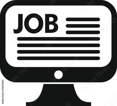 Job online search icon simple vector. Resume hr interview. Work search