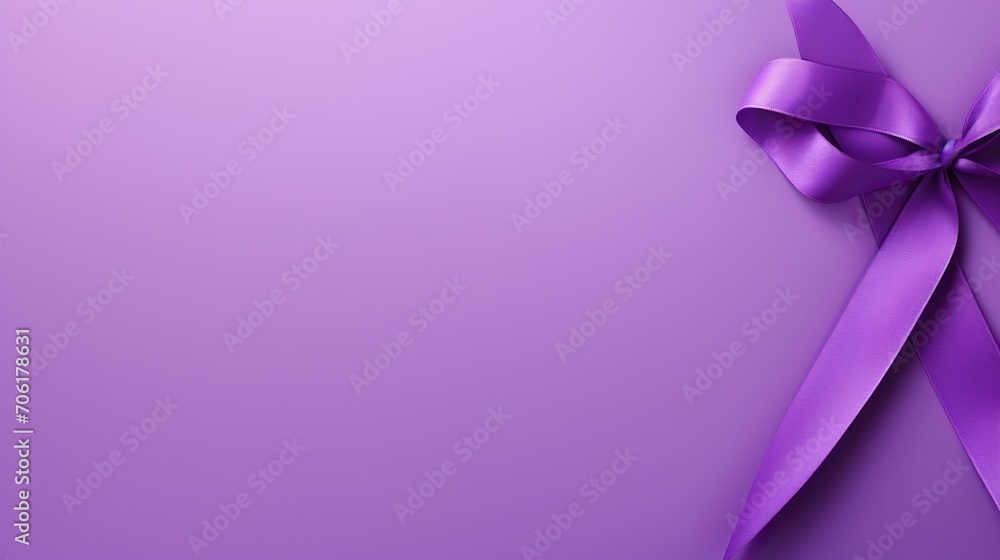 A purple ribbon. Symbol of the fight against cancer. A purple ribbon. Symbol of the fight against cancer.