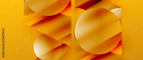 Captivating abstract backdrop composed of interlocking triangles and circles, forming an intriguing dance of shapes and patterns that exude both elegance and modernity