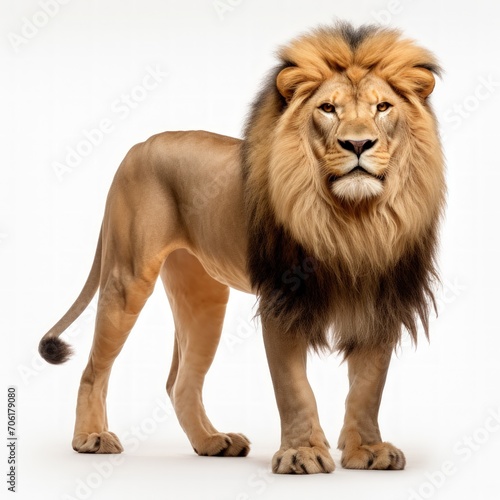 Lion full body on a white background