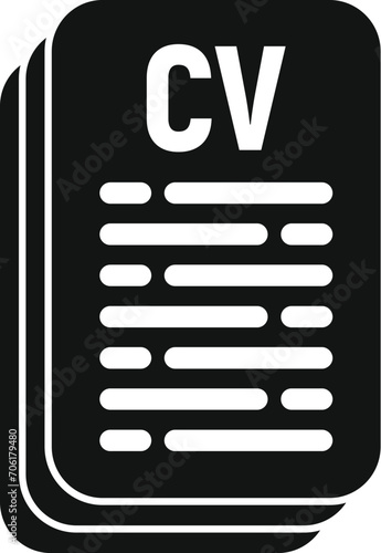 Cv papers icon simple vector. Looking seek new job. Discovery experience