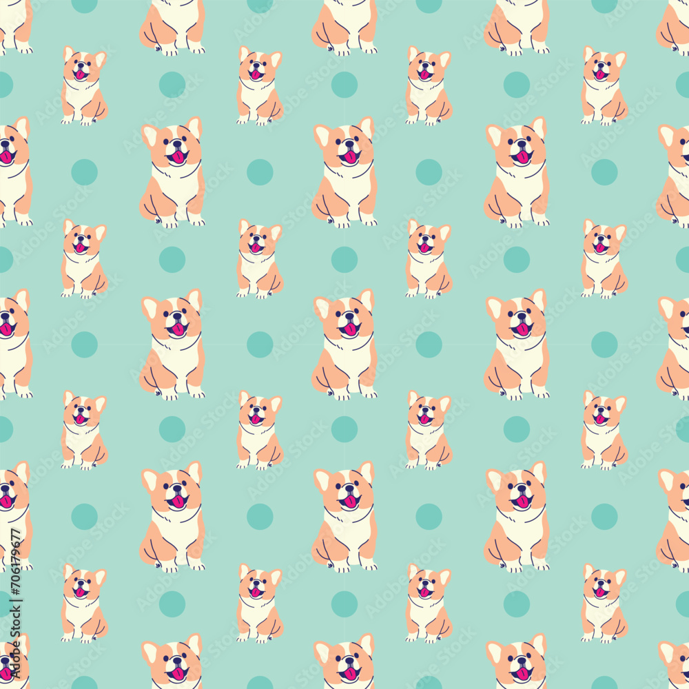 CUTE SITTING CORGI PUPPY PATTERN DESIGN CUTE SITTING CORGI PUPPY PATTERN DESIGN