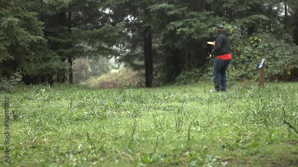 disc golf tee off in forested course disc golf tee off in forested course