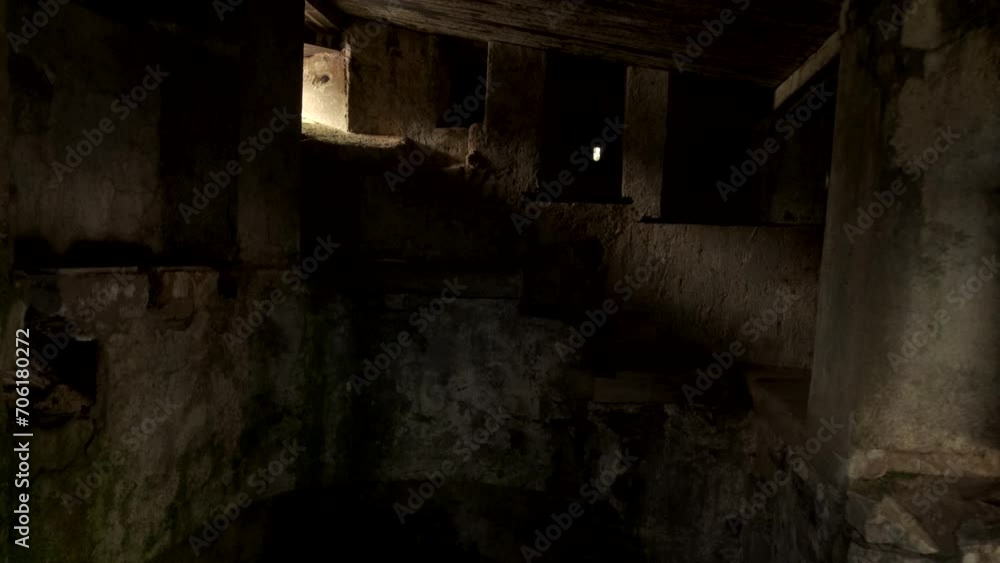 Inside a dark old WWI bunker in France Inside a dark old WWI bunker in France