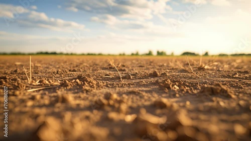 A picture of a barren and desolate field, representing the negative consequences of overusing embryos in farming practices and the challenge of maintaining sustainable land management. photo