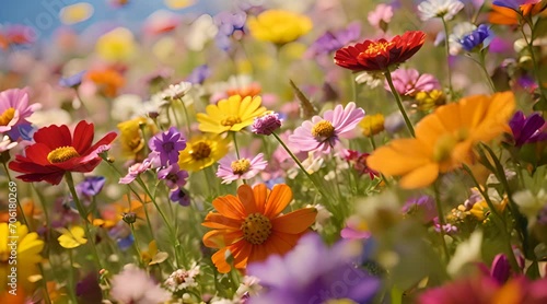 vibrant flower blooms in beautiful nature garden