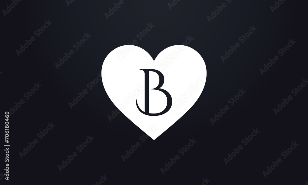 Hearts shape B. Red heart sign letters. Valentine icon and love symbol. Romance love with heart sign and letters. Gift red love