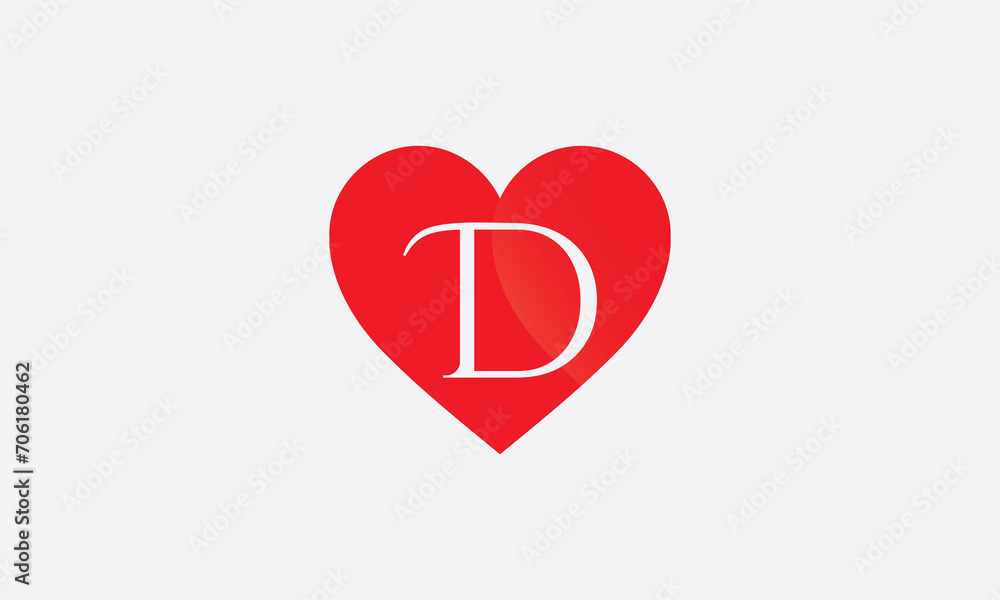 Hearts shape D. Red heart sign letters. Valentine icon and love symbol. Romance love with heart sign and letters. Gift red love Hearts shape D. Red heart sign letters. Valentine icon and love symbol. Romance love with heart sign and letters. Gift red love