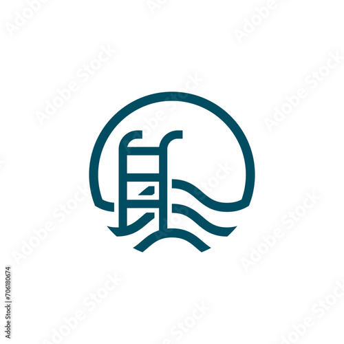 pool service swim logo design vector design 