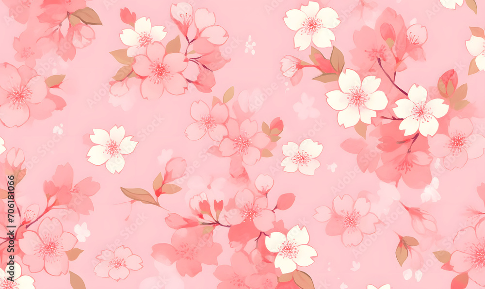 Bright cherry blossom, Generative AI Bright cherry blossom, Generative AI