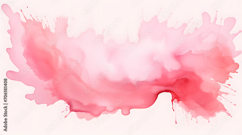 pastel pink Watercolor-style clipart of splash
