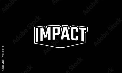 Illustration vector graphic typography of impact on black background. Team text vintage. Good for template background, t-shirt, banner, poster, etc. 