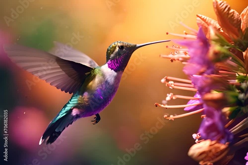 hummingbird and flower photo