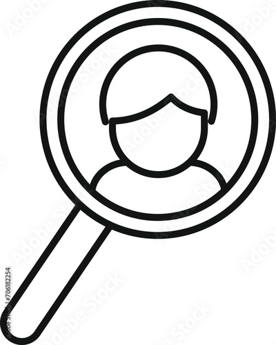 Search job candidate icon outline vector. Find folder career. Boss seek cv