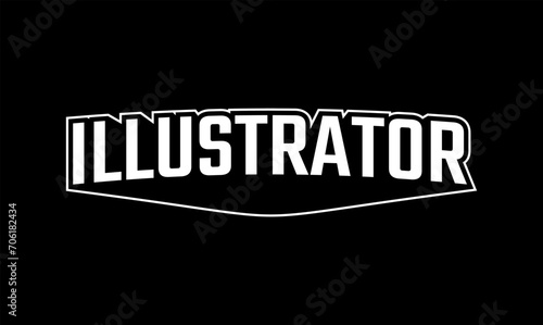 Illustration vector graphic typography of illustrator on black background. Team text vintage. Good for template background, t-shirt, banner, poster, etc. 