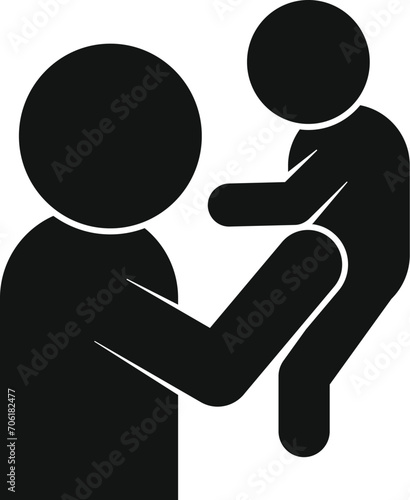 Parent child support icon simple vector. Care protect. Parent happy hand