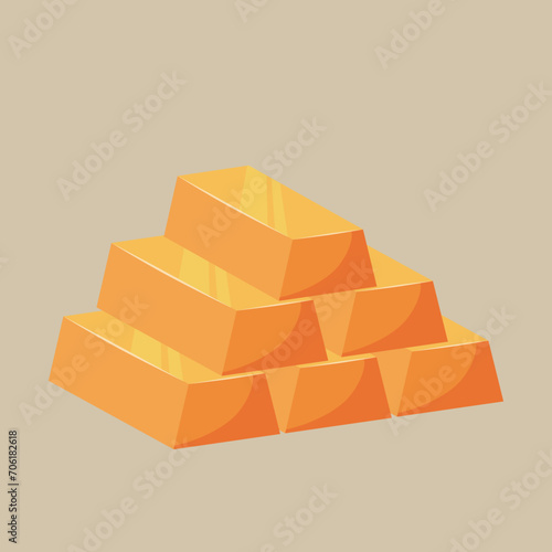 Vector illustration of piled gold bullion.