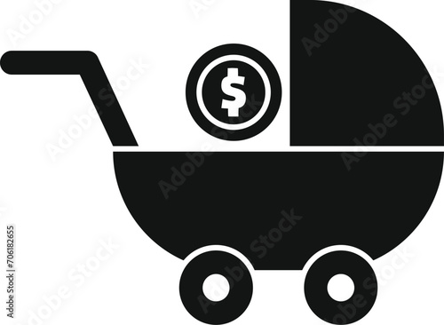 Baby pram care icon simple vector. Family protect. Share love