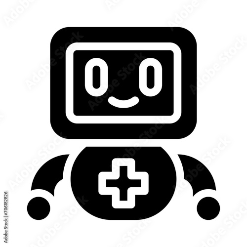 robot assistant glyph icon