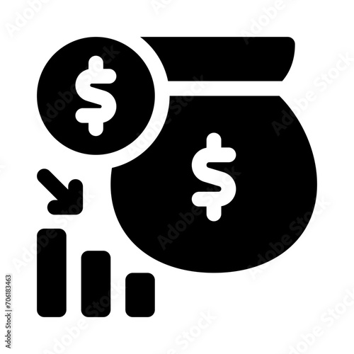 recession glyph icon