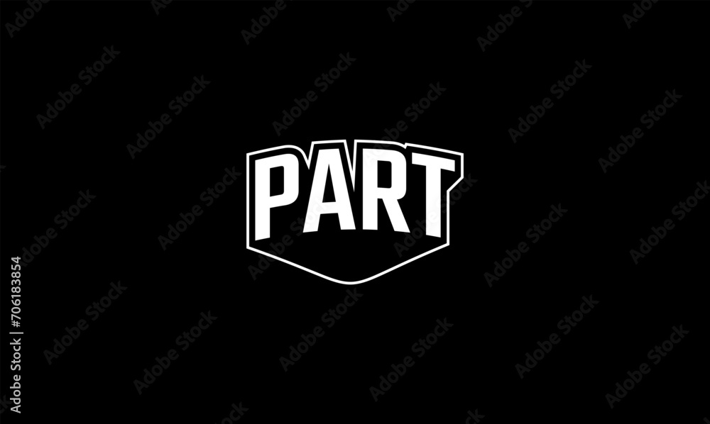 Illustration vector graphic typography of part on black background. Team text vintage. Good for template background, t-shirt, banner, poster, etc. 