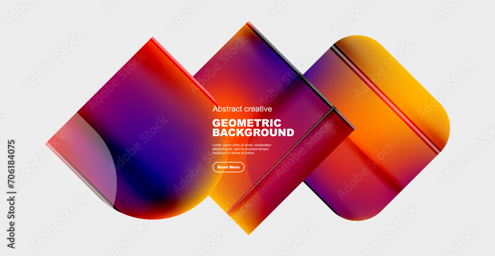 Round square geometric abstract background Round square geometric abstract background