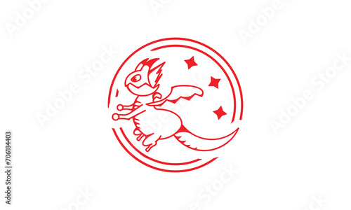 Baby Dragon with stars Logo