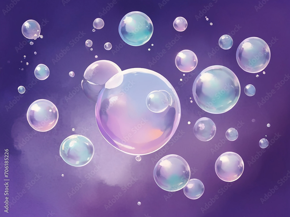 water color bubbles on purple 6