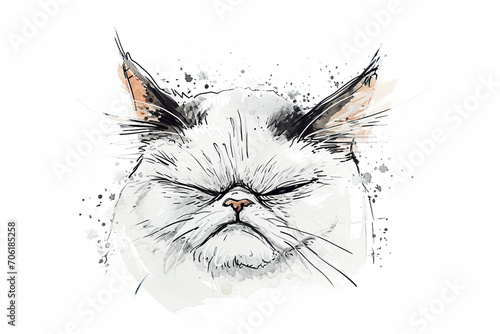 drawing a scratch style cat photo
