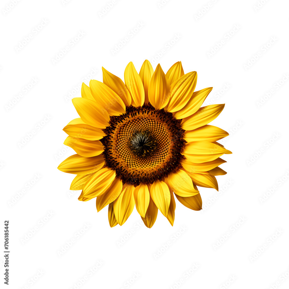 Fototapeta premium Sunflower flower isloted on a png background.