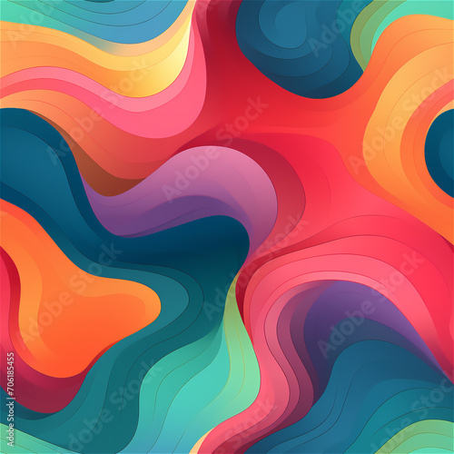 Seamless pattern   Multicolor swirl pattern background 