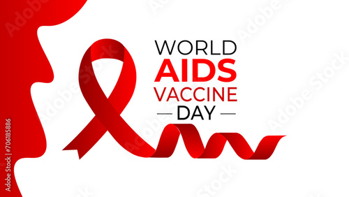 International World Aids Vaccine Day 18th May awareness poster design. Backdrop for world map red color. Web banner, cover, poster, brochure, flyer, card, website and template vector illustration.